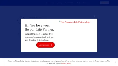 Screenshot of Thisamericanlife.org