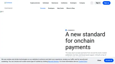 Screenshot of Commerce.coinbase.com