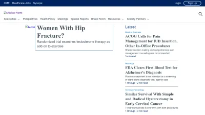 Screenshot of Medpagetoday.com