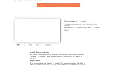 Screenshot preview of shapecatcher.com