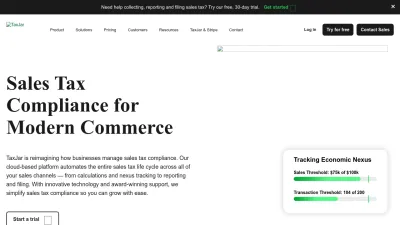 Screenshot of Taxjar.com