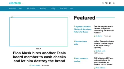 Screenshot of Electrek.co