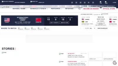 Screenshot preview of ussoccer.com
