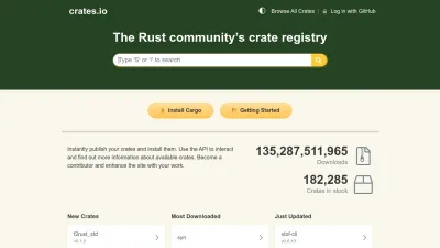 Screenshot of Crates.io
