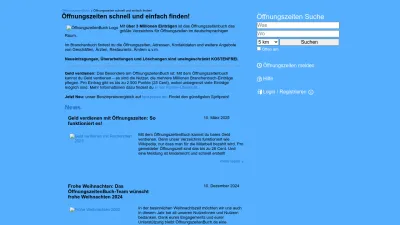 Screenshot preview of oeffnungszeitenbuch.de