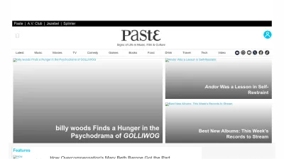 Screenshot of Pastemagazine.com