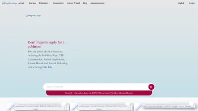 Screenshot of Dergipark.org.tr