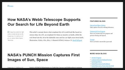 Screenshot of Blogs.nasa.gov