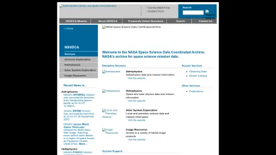 Screenshot of Nssdc.gsfc.nasa.gov