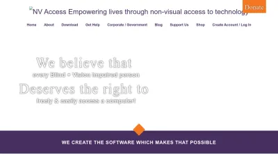 Screenshot of Nvaccess.org