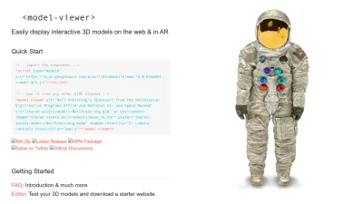 Screenshot of Modelviewer.dev
