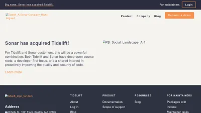 Screenshot of Tidelift.com