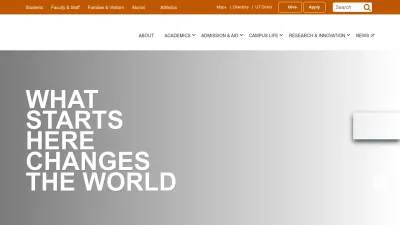 Screenshot of Utexas.edu