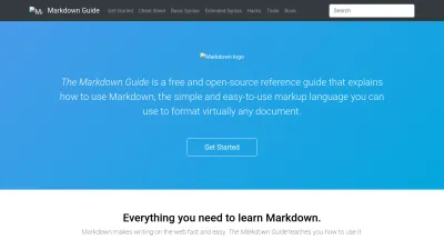 Screenshot of Markdownguide.org