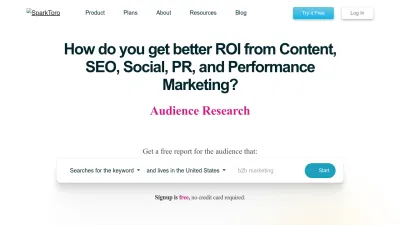 Screenshot of Sparktoro.com