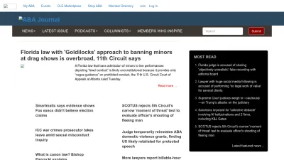 Screenshot of Abajournal.com
