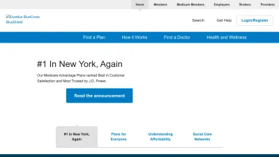 Screenshot of Excellusbcbs.com