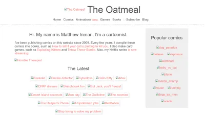 Screenshot of Theoatmeal.com