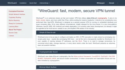 Screenshot of Wireguard.com