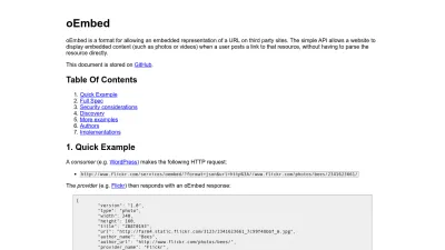 Screenshot of Oembed.com