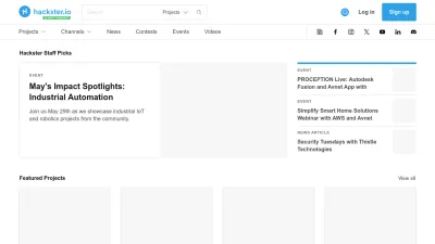 Screenshot of Hackster.io