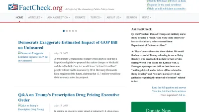 Screenshot preview of factcheck.org
