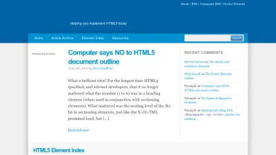 Screenshot of Html5doctor.com
