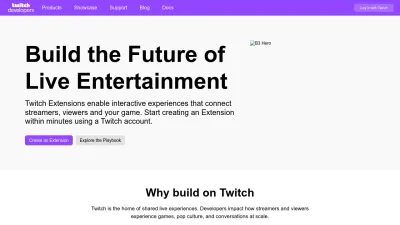 Screenshot of Dev.twitch.tv