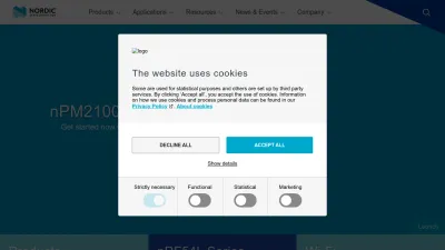 Screenshot of Nordicsemi.com