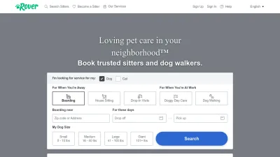 Screenshot preview of rover.com