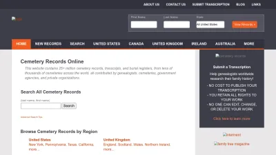 Screenshot of Interment.net