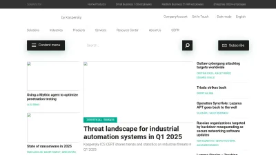 Screenshot of Securelist.com