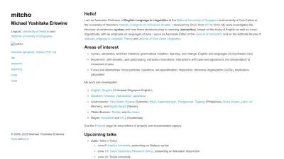 Screenshot of Mitcho.com