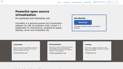 Screenshot of Virtualbox.org