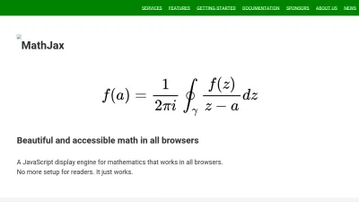 Screenshot of Mathjax.org