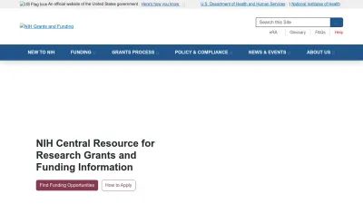 Screenshot preview of grants.nih.gov