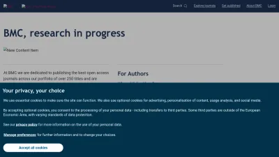 Screenshot of Biomedcentral.com
