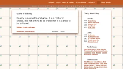 Screenshot of Azquotes.com