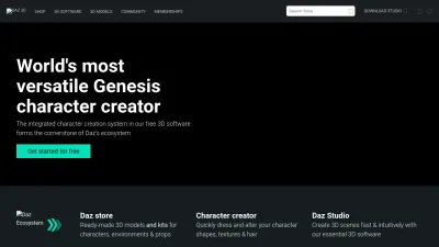 Screenshot preview of daz3d.com
