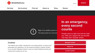 Screenshot of Redcross.org.uk