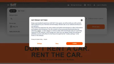 Screenshot of Sixt.com
