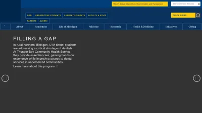 Screenshot of Umich.edu