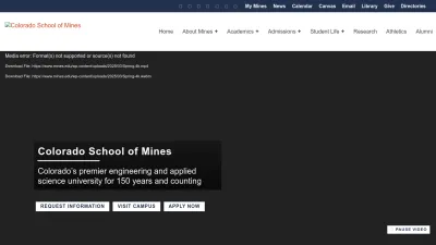 Screenshot of Mines.edu