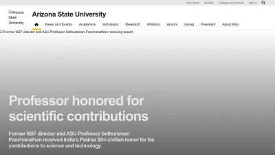 Screenshot preview of asu.edu
