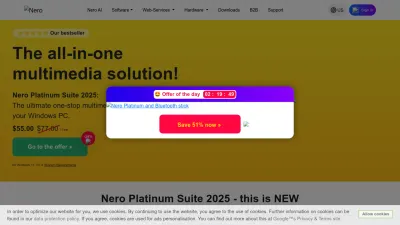Screenshot preview of nero.com