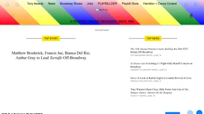 Screenshot preview of playbill.com