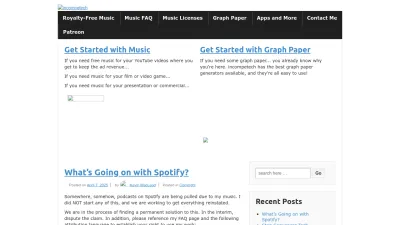 Screenshot of Incompetech.com