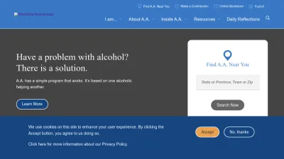 Screenshot preview of aa.org