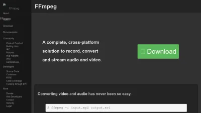 Screenshot of Ffmpeg.org