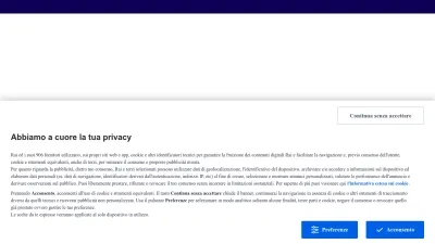Screenshot preview of rai.it